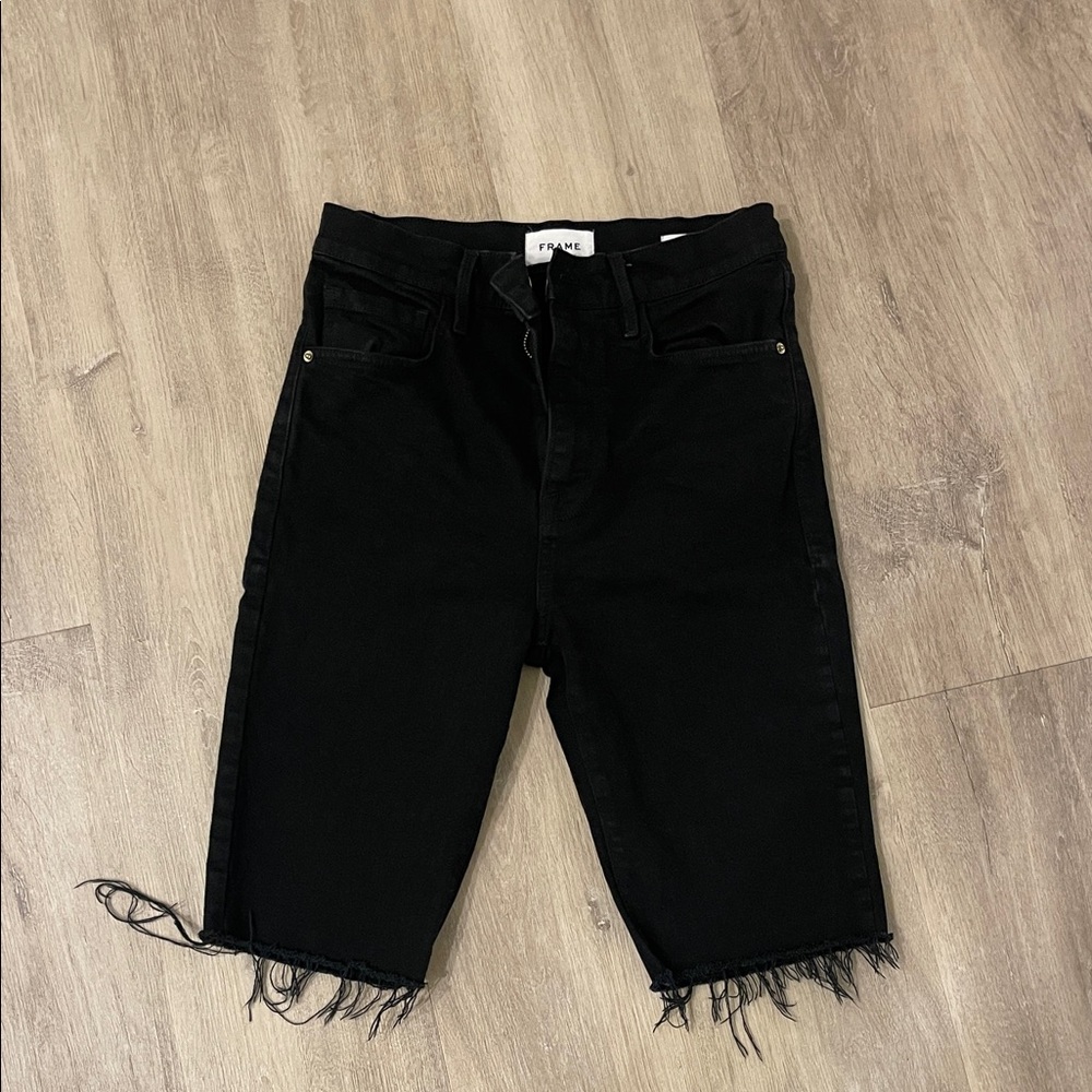 Frame Denim Black Cutoff Shorts